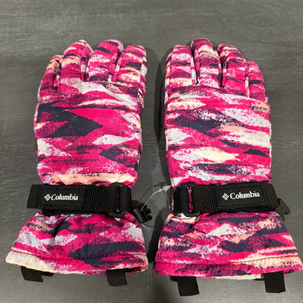 Columbia girls winter snow gloves Youth XS pink camo